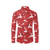 Reindeer Red Pattern Print Design 01 Men's Long Sleeve Shirt