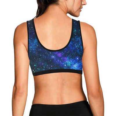 Galaxy Stardust Planet Space Print Sports Bra