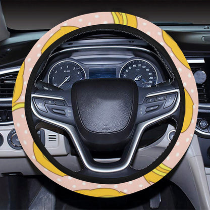 Banana Pattern Print Design BA06 Steering Wheel Cover with Elastic Edge