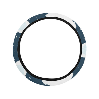 Polar Bear Pattern Print Design A02 Steering Wheel Cover with Elastic Edge