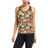 Heart Boho Pattern Print Design HE04 Women's Racerback Tank Top