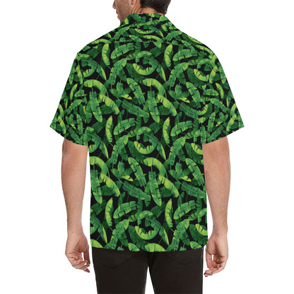 Banana Leaf Pattern Print Design 02 Men's Hawaiian Shirt