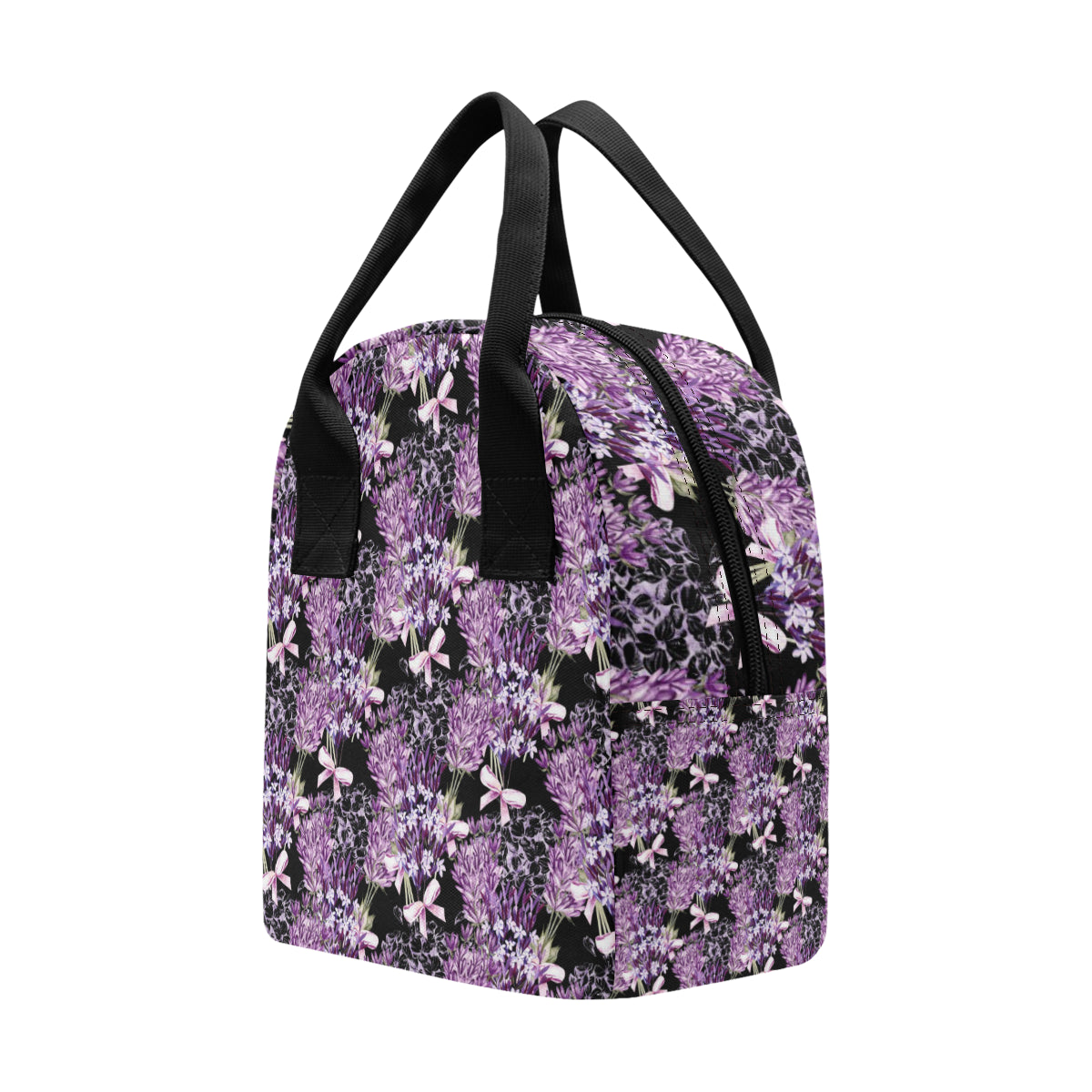 Lavender Pattern Print Design LV06 Insulated Lunch Bag