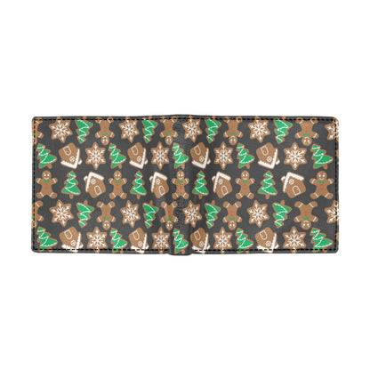 Gingerbread Pattern Print Design 02 Men's ID Card Wallet