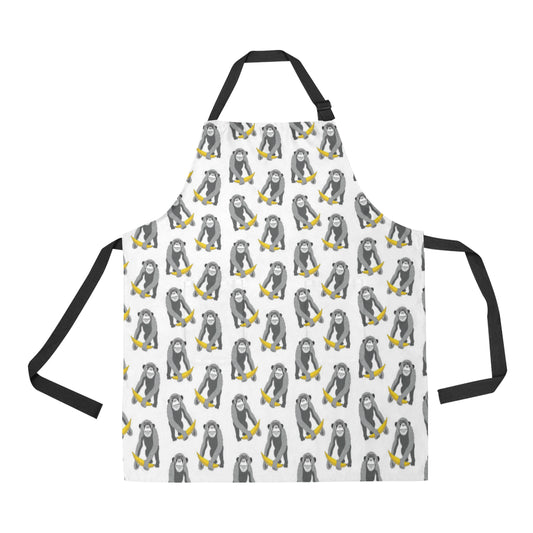 Chimpanzee Pattern Print Design 05 Apron with Pocket