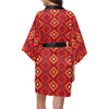 Aztec Pattern Print Design 06 Women's Short Kimono