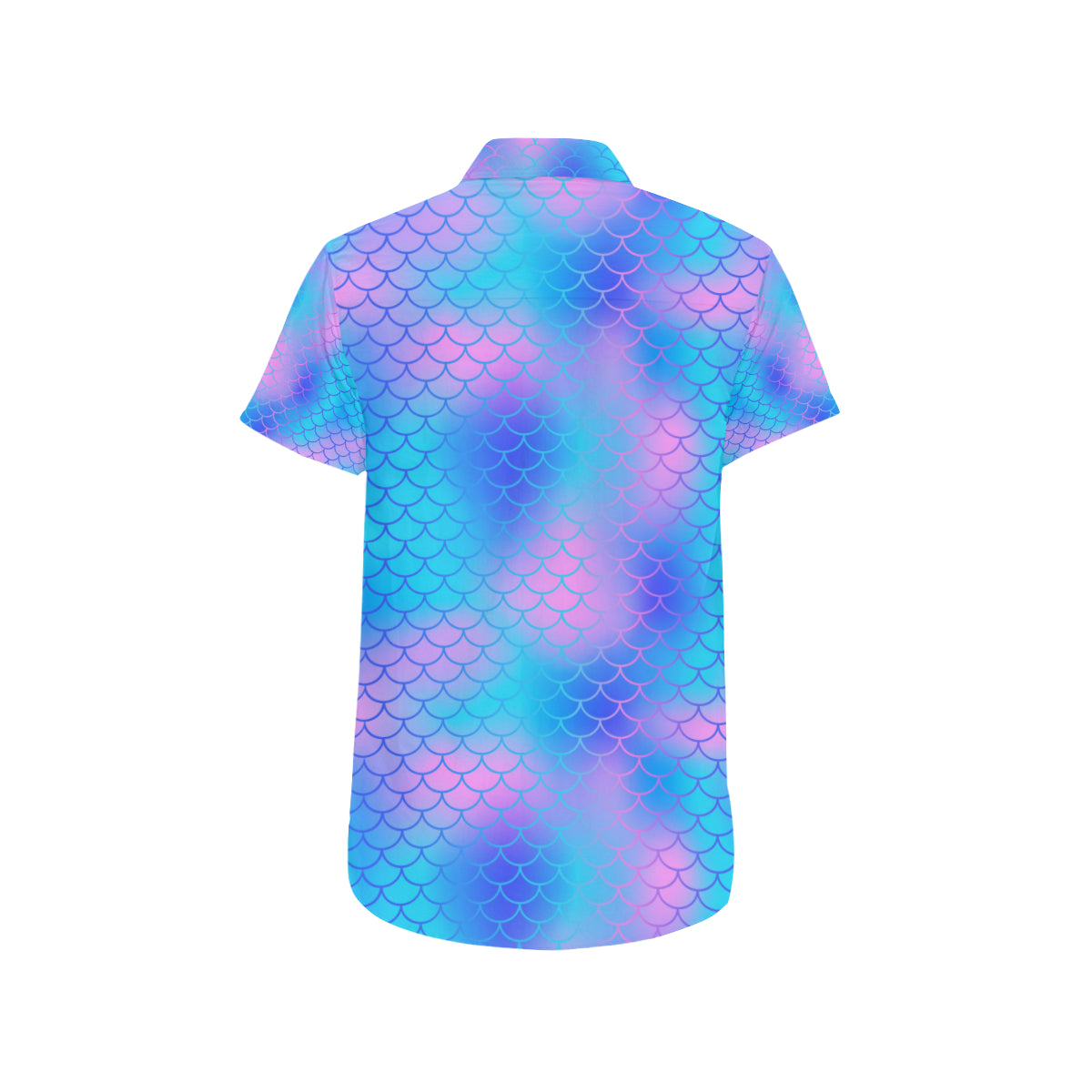 Mermaid Scales Pattern Print Design 04 Men's Short Sleeve Button Up Shirt