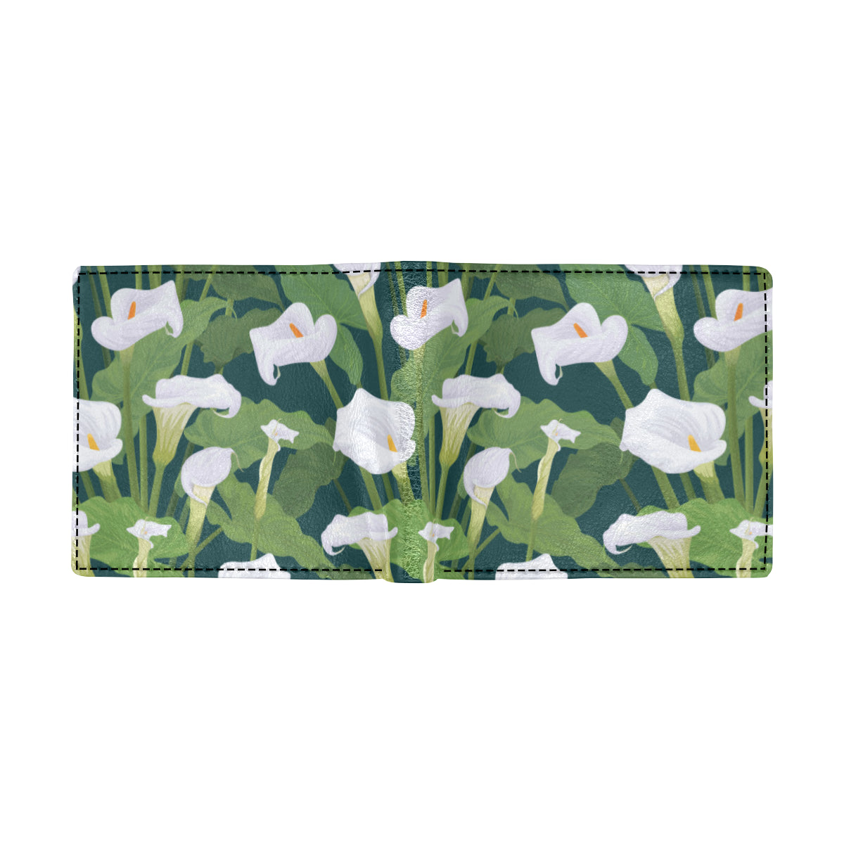 Lily Pattern Print Design 04 Men's ID Card Wallet