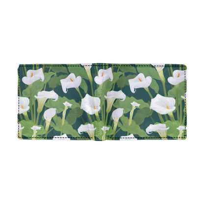 Lily Pattern Print Design 04 Men's ID Card Wallet