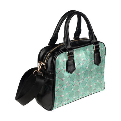 Badminton Pattern Print Design 05 Shoulder Handbag