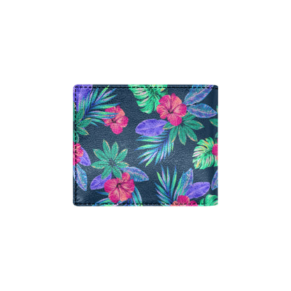 Tropical Flower Pattern Print Design TF09 Men's ID Card Wallet