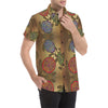 Sea Turtle Tribal Colorful Men's Short Sleeve Button Up Shirt