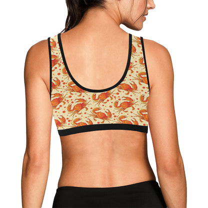 Crab Pattern Print Design 01 Sports Bra