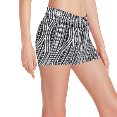 Polynesian Tribal Style Yoga Shorts