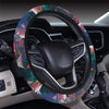 Barracuda with Folwer Pattern Print Design 01 Steering Wheel Cover with Elastic Edge
