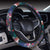 Barracuda with Folwer Pattern Print Design 01 Steering Wheel Cover with Elastic Edge