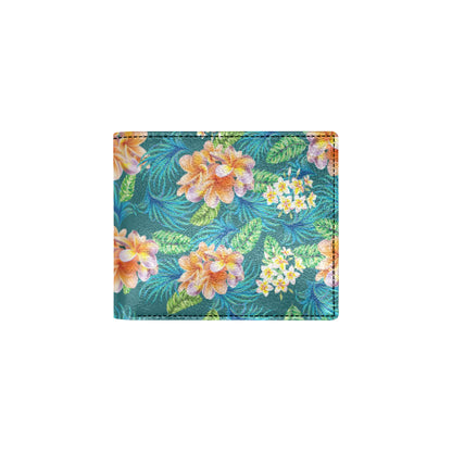 Plumeria Tropical Flower Design Print Men's ID Card Wallet