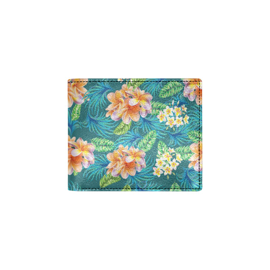 Plumeria Tropical Flower Design Print Men's ID Card Wallet