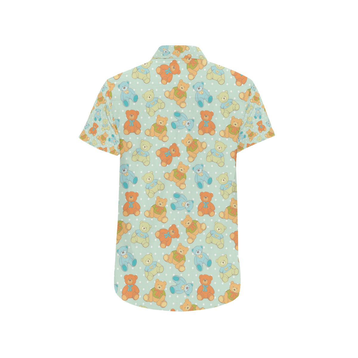 Bear Pattern Print Design 02 Men's Short Sleeve Button Up Shirt