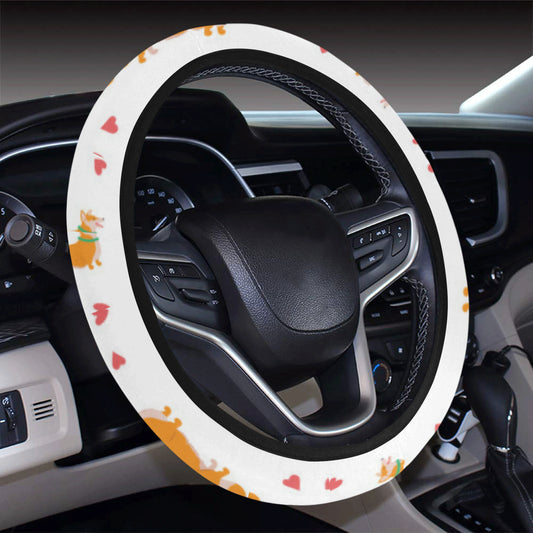 Cardigan Welsh Corgis Pattern Print Design 04 Steering Wheel Cover with Elastic Edge