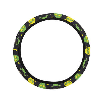 Alien UFO Pattern Steering Wheel Cover with Elastic Edge