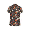 Chicken Print Pattern Men's Short Sleeve Button Up Shirt