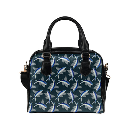 Flying Fish Pattern Print Design 04 Shoulder Handbag