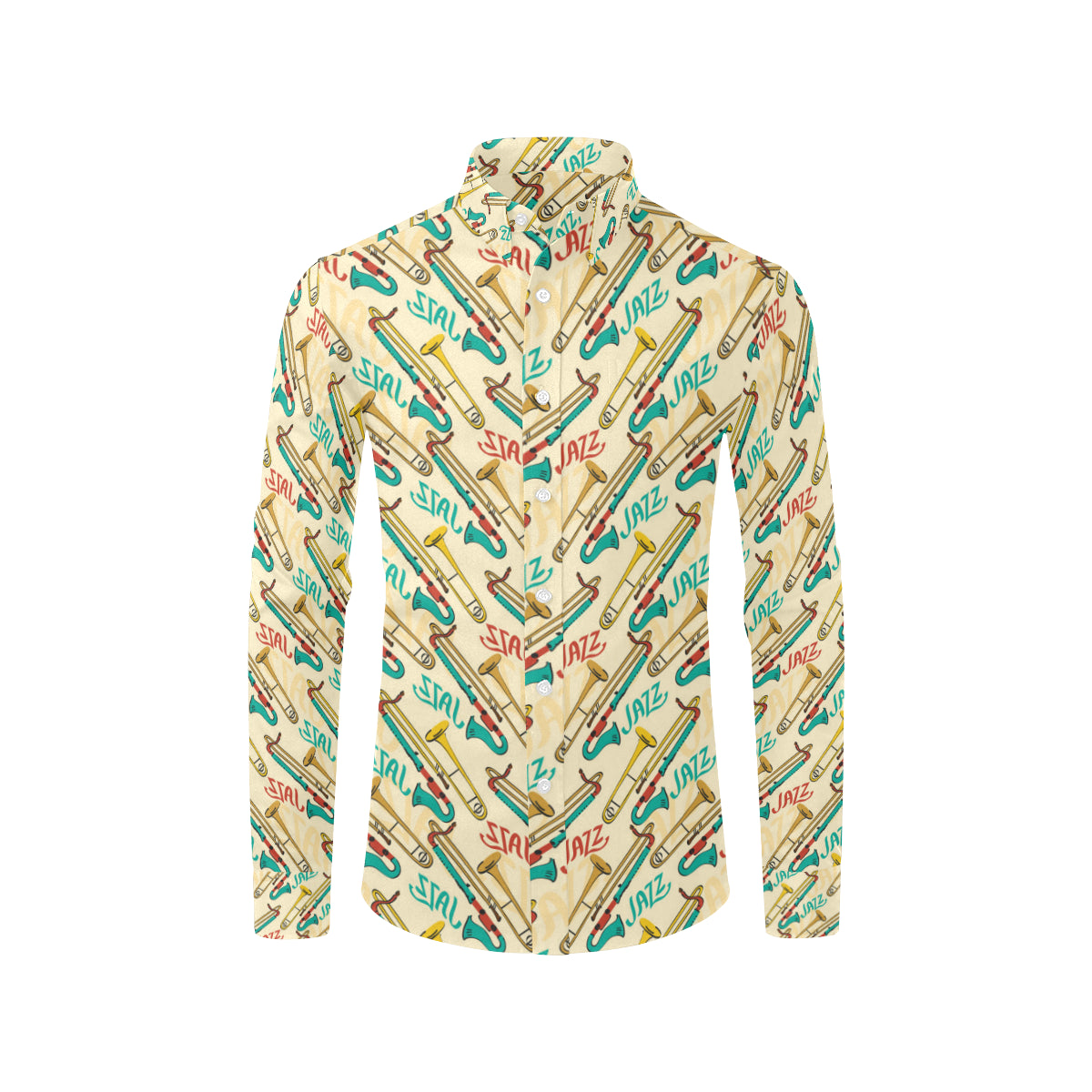 Trombone Pattern Print Design 03 Men's Long Sleeve Shirt