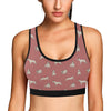 Bull Terriers Pattern Print Design 09 Sports Bra