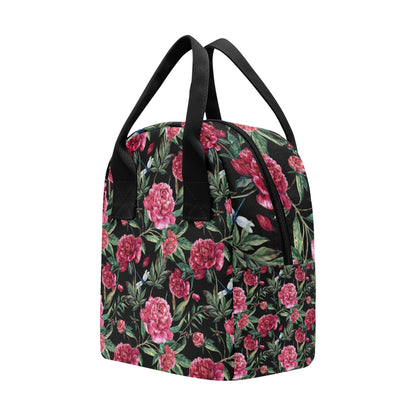 Peony Pattern Print Design PE04 Insulated Lunch Bag