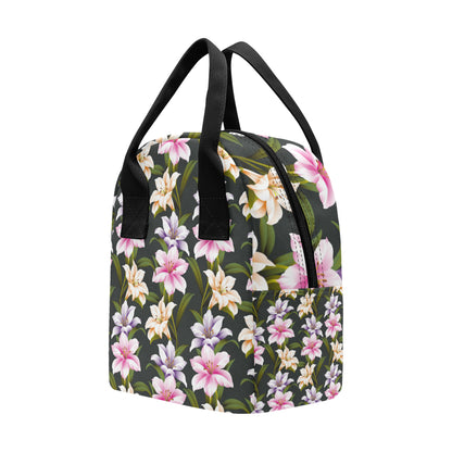 Lily Pattern Print Design LY01 Insulated Lunch Bag