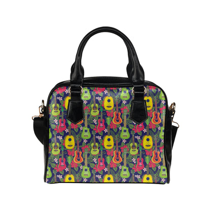 Ukulele Tropical Pattern Print Design 03 Shoulder Handbag