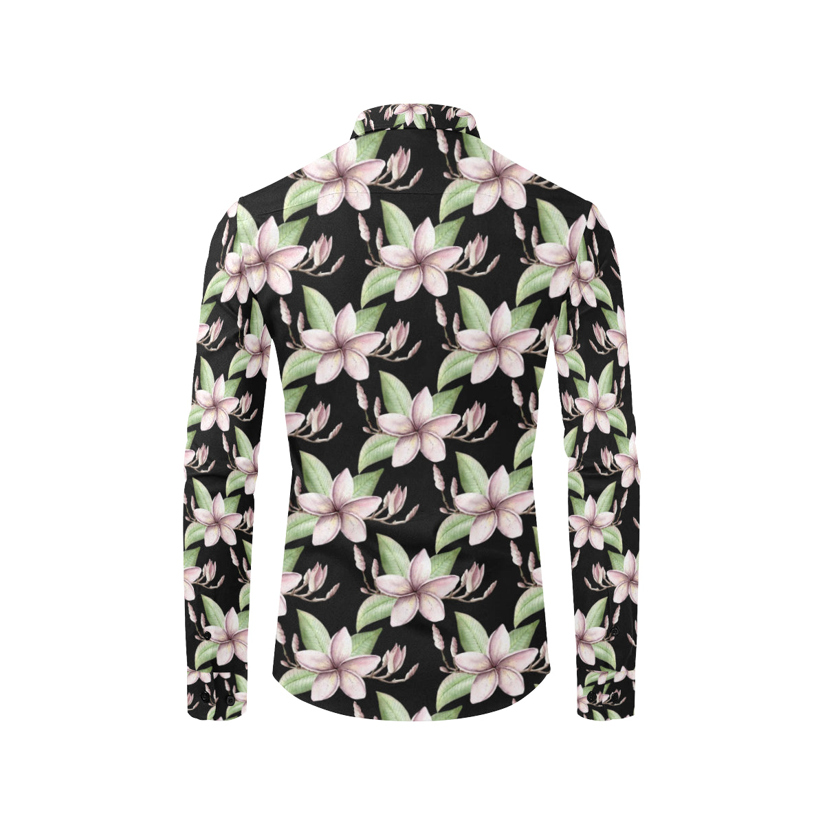 Plumeria Pattern Print Design PM02 Men's Long Sleeve Shirt