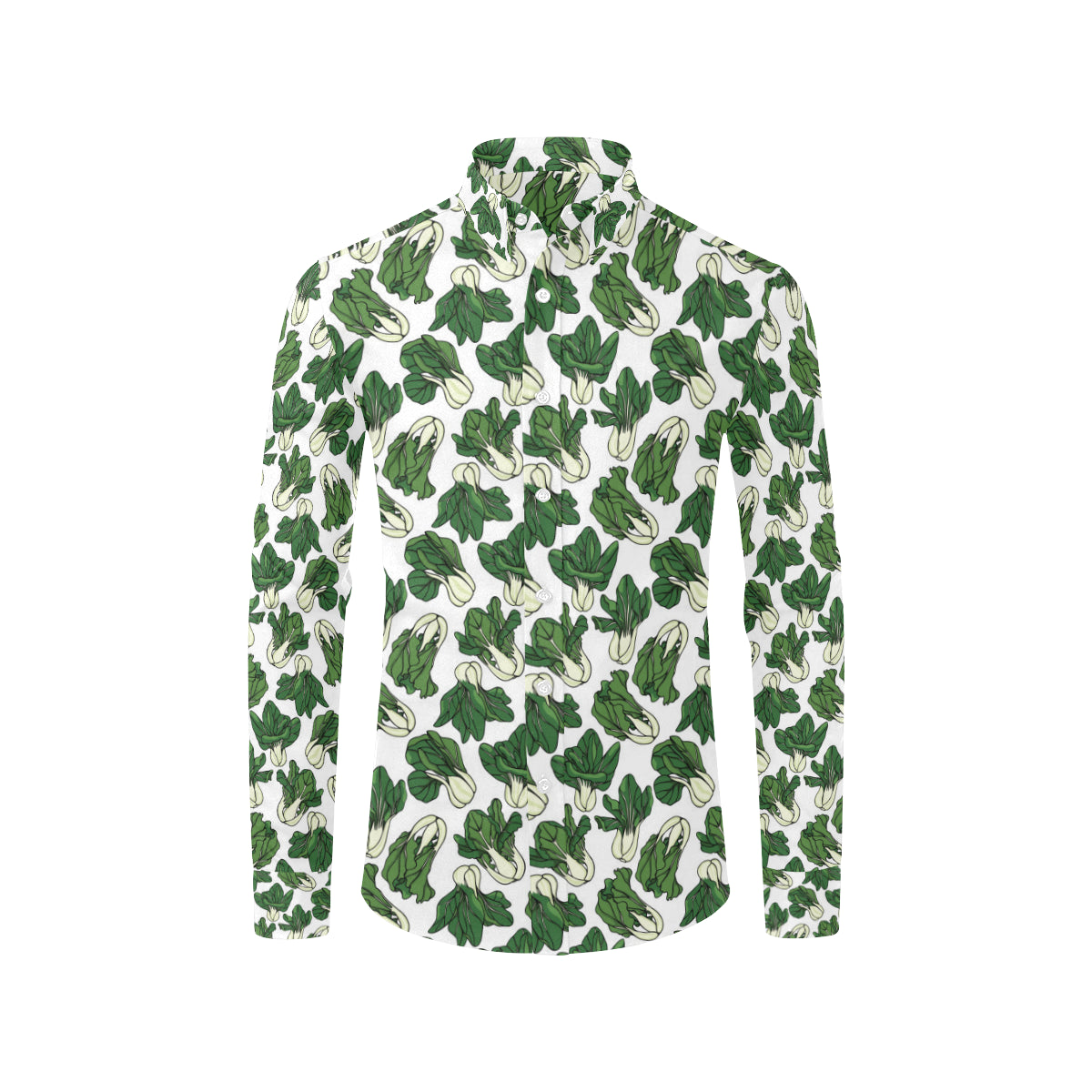Bok Choy Pattern Print Design 02 Men's Long Sleeve Shirt