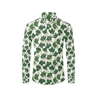 Bok Choy Pattern Print Design 02 Men's Long Sleeve Shirt