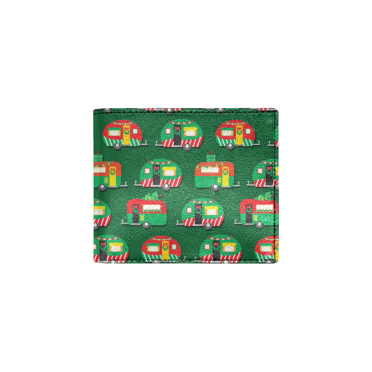Camper Camping Christmas Themed Print Men's ID Card Wallet
