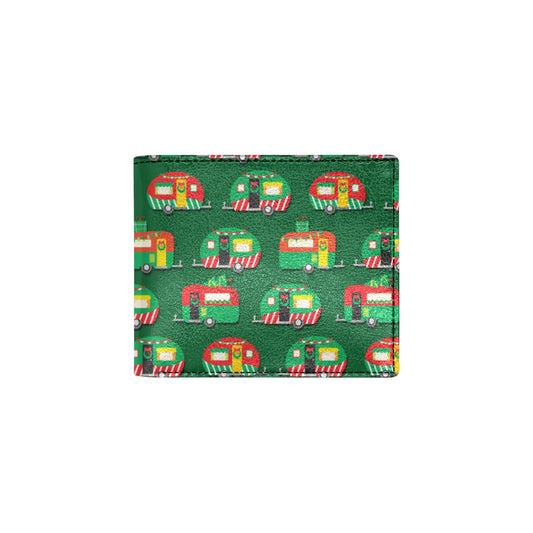 Camper Camping Christmas Themed Print Men's ID Card Wallet
