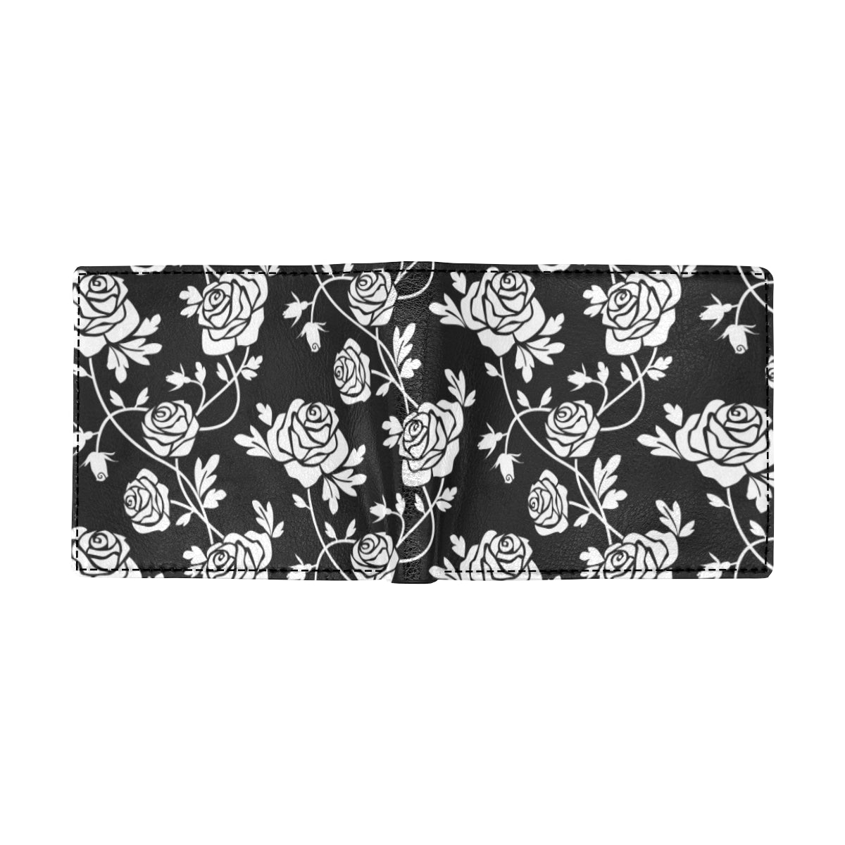 Rose Pattern Print Design RO013 Men's ID Card Wallet