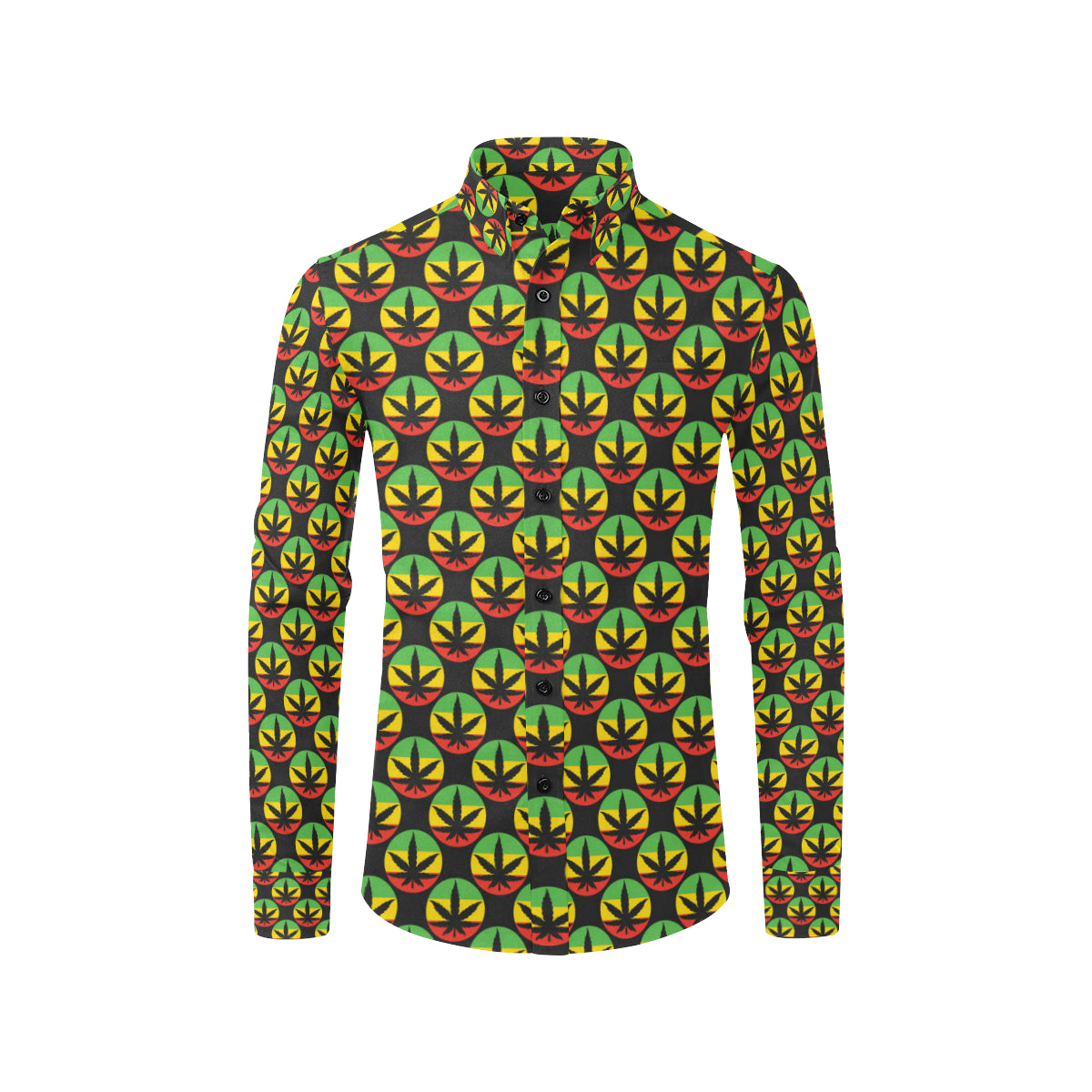 Rasta Reggae Color Design Men's Long Sleeve Shirt