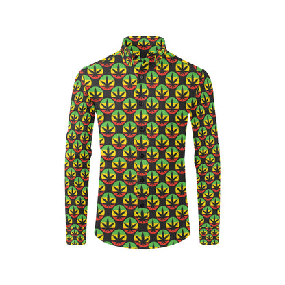 Rasta Reggae Color Design Men's Long Sleeve Shirt