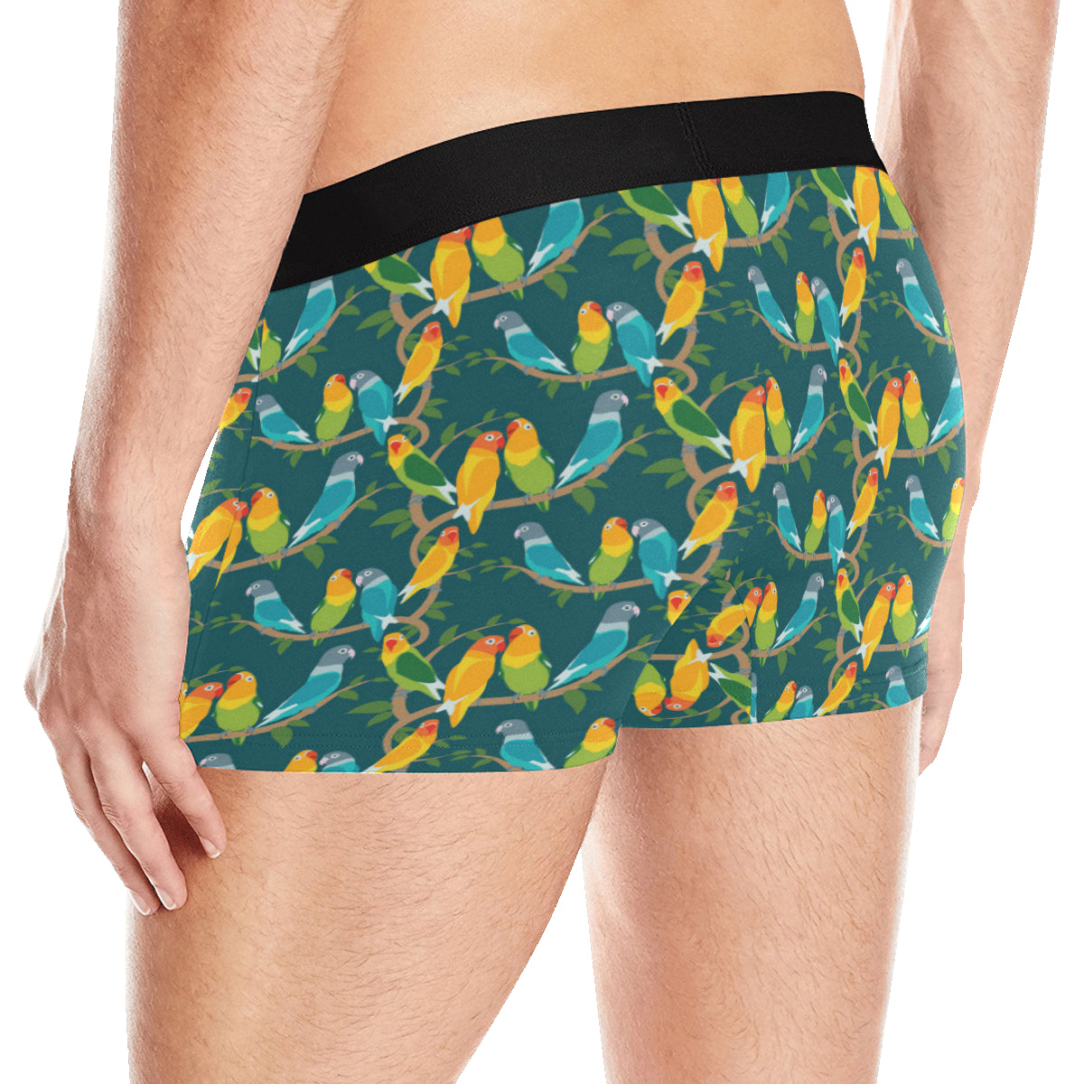 Lovebird Pattern Print Design 02 Men's Boxer Briefs