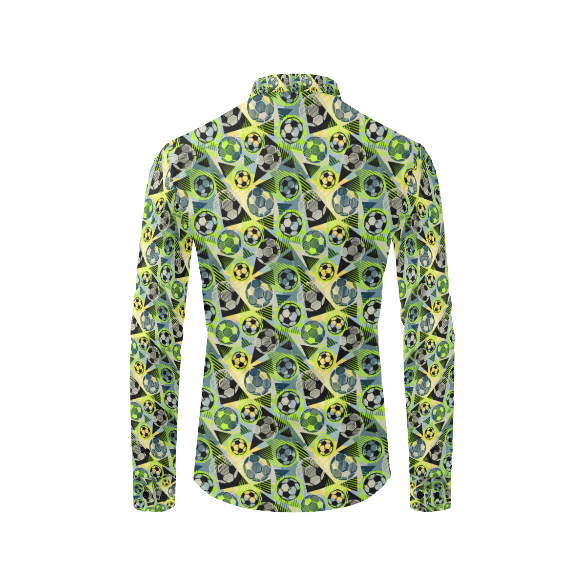 Soccer Ball Themed Print Pattern Men's Long Sleeve Shirt