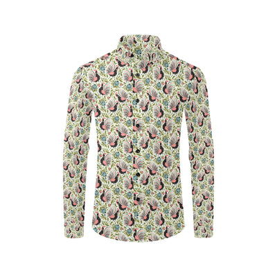 Rooster Print Design Men's Long Sleeve Shirt