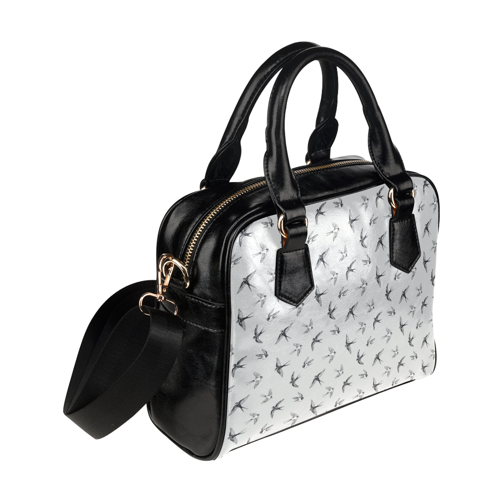 Swallow Bird Pattern Print Design 04 Shoulder Handbag
