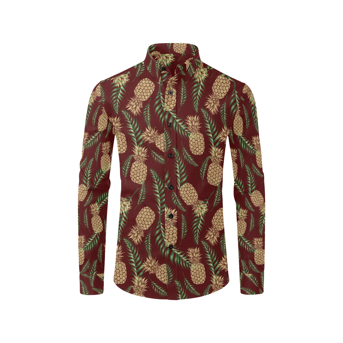 Pineapple Pattern Print Design PP013 Men's Long Sleeve Shirt