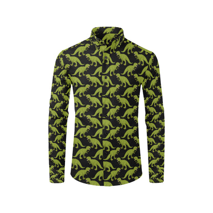 T Rex Pattern Print Design A02 Men's Long Sleeve Shirt