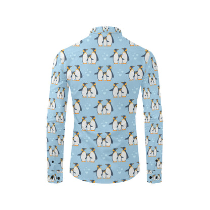 Penguin Pattern Print Design A04 Men's Long Sleeve Shirt
