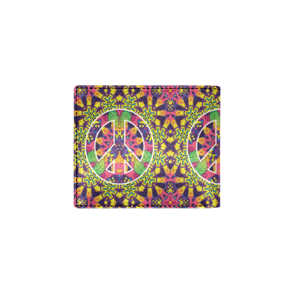 Peace Sign Pattern Print Design A04 Men's ID Card Wallet