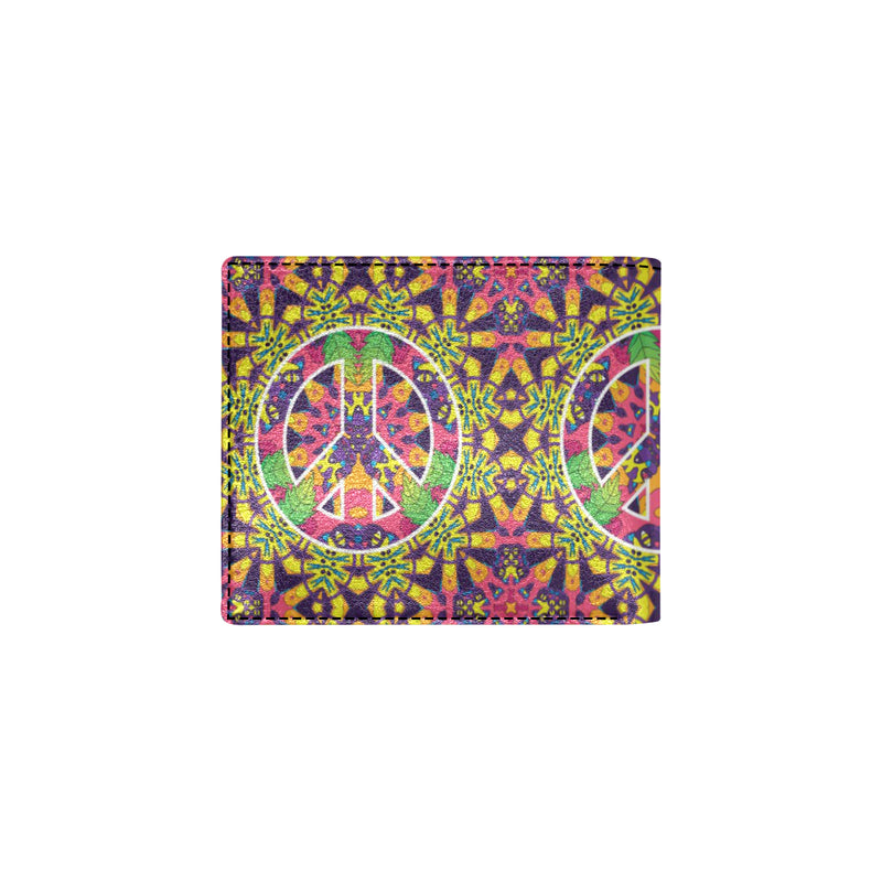 Peace Sign Pattern Print Design A04 Men's ID Card Wallet