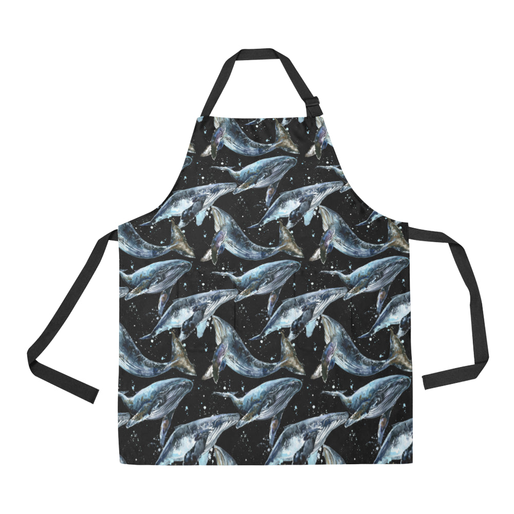 Humpback Whale Pattern Print Design 01 Apron with Pocket